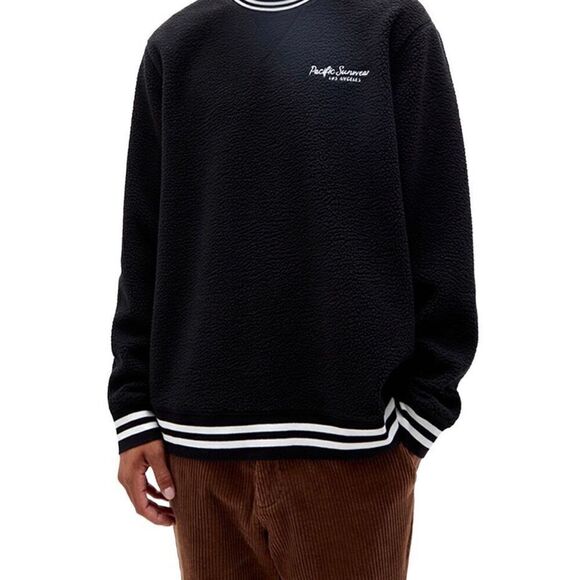 PacSun Sherpa Crew Neck Sweatshirt Black Small NWT - Picture 1 of 11